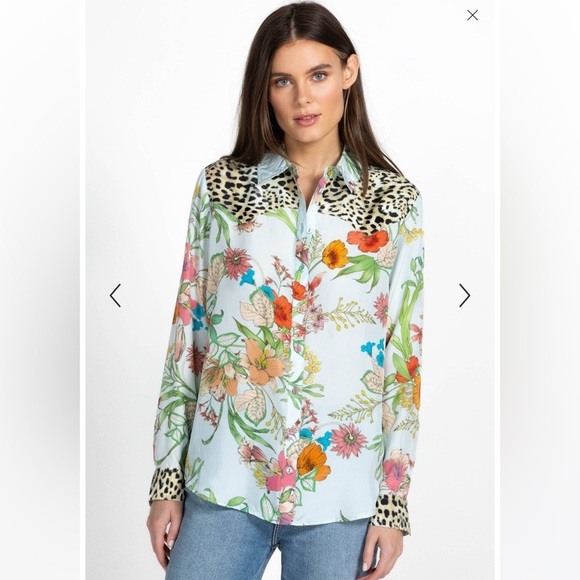 Johnny Was Workshop Liliana Silk Western Shirt Women's Small - Picture 13 of 15
